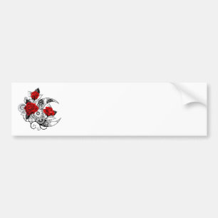 Autocollant De Voiture Croissant mécanique avec roses rouges