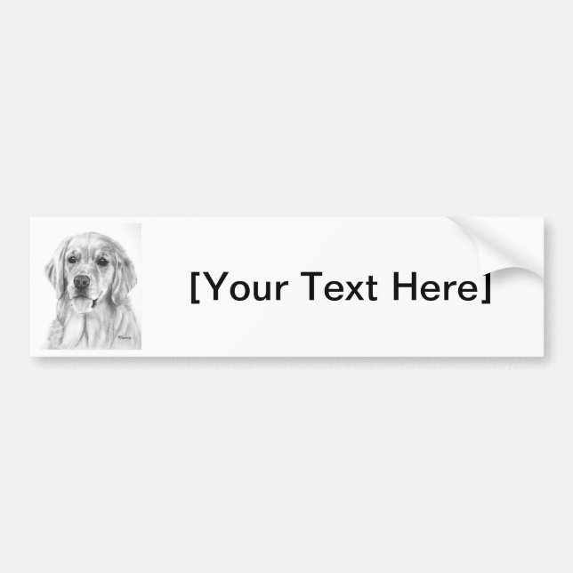 Autocollant De Voiture Croquis de golden retriever (Devant)