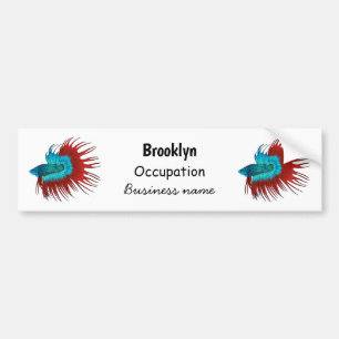Autocollant De Voiture Crowntail betta fish dessin animé