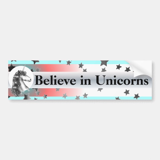 Autocollant De Voiture CROYEZ EN UNICORNS Bumper sticker (Devant)
