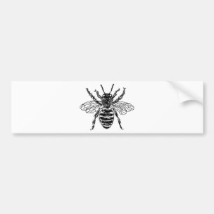 Autocollant De Voiture Cru heureux d'abeille de grand gros art d'abeille