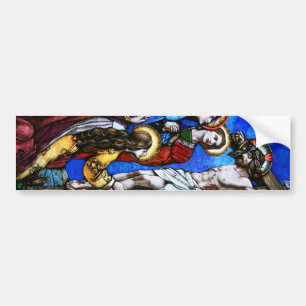 Autocollant De Voiture Crucifixion d'art en verre souillé de Jésus-Christ