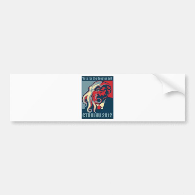 Autocollant De Voiture Cthulhu pour le président 2012 (Devant)