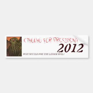 AUTOCOLLANT DE VOITURE CTHULHU POUR LE PRÉSIDENT 2012