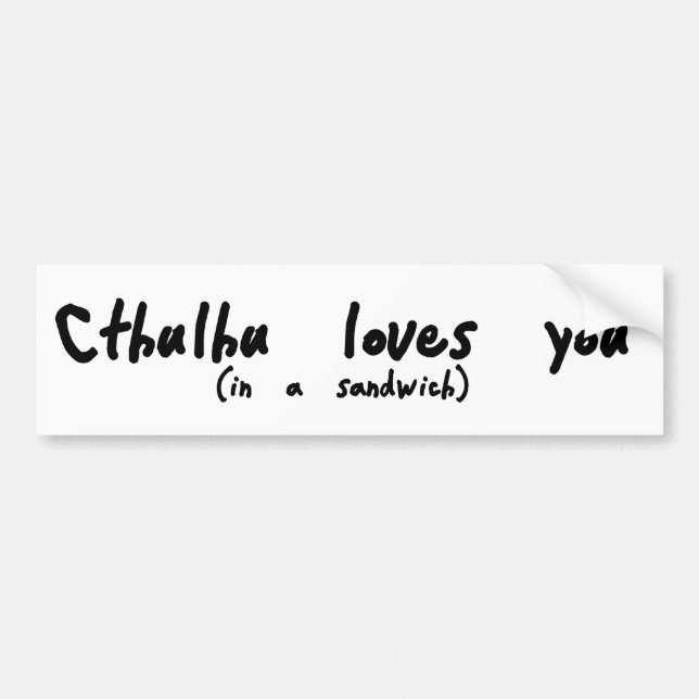 Autocollant De Voiture Cthulhu vous aime (Devant)