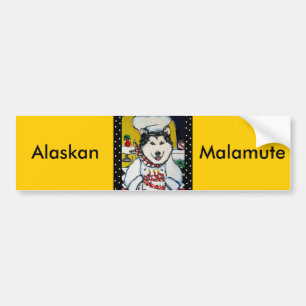 Autocollant De Voiture Cuisinier Malamute d'Alaska