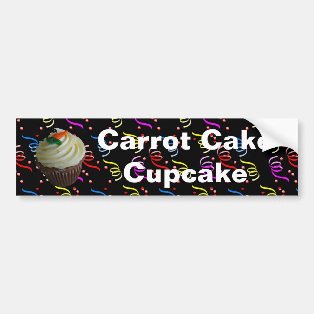 Autocollant De Voiture Cupcake de carottes avec Confetti (Devant)