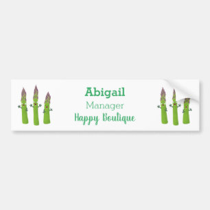 Autocollant De Voiture Cute asperges chantant un trio végétal dessin anim
