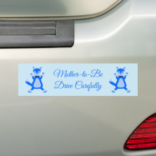 Autocollant De Voiture Cute Blue Baby Boy Fox Custom