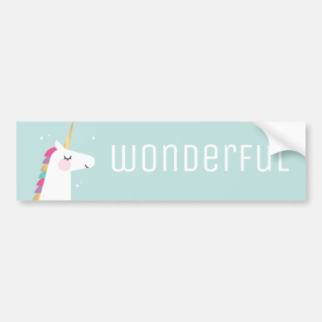 Autocollant De Voiture Cute et moderne Rainbow Unicorn (Devant)