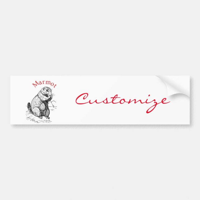 Autocollant De Voiture Cute Marmot Animal Thunder_Cove (Devant)