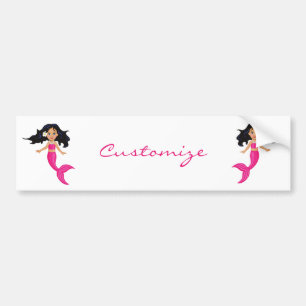 Autocollant De Voiture Cute Mermaid à queue rose Thunder_Cove