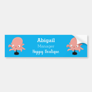 Autocollant De Voiture Cute pink baby octopus cartoon humour