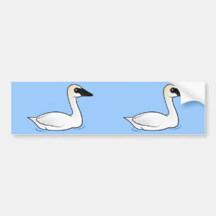 Autocollant De Voiture Cygne de trompettiste de Birdorable