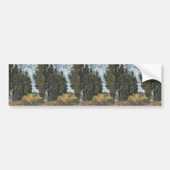 Autocollant De Voiture Cypress Trees par Van Gogh (Devant)