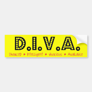 Autocollant De Voiture D.I.V.A. Femme Divorcée