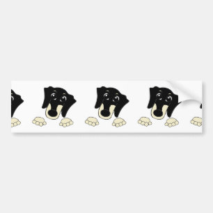 Autocollant De Voiture Dachshund dessin humoristique noir et crème