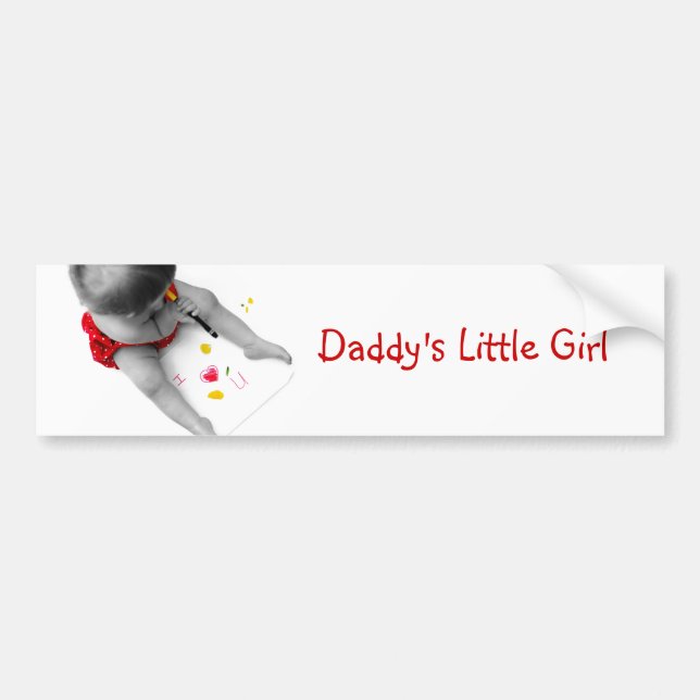 Autocollant De Voiture Daddys Petite Fille Je T'Aime Papa Je T'Envie (Devant)