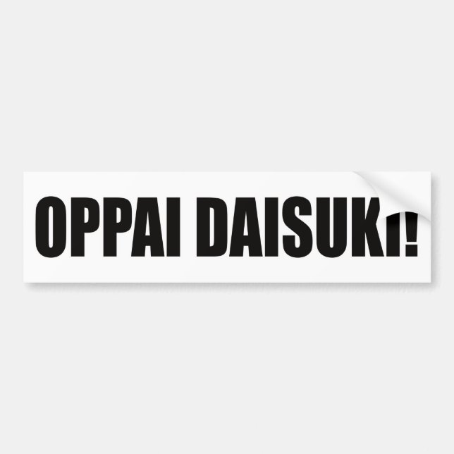 Autocollant De Voiture Daisuki d'Oppai ! (Devant)