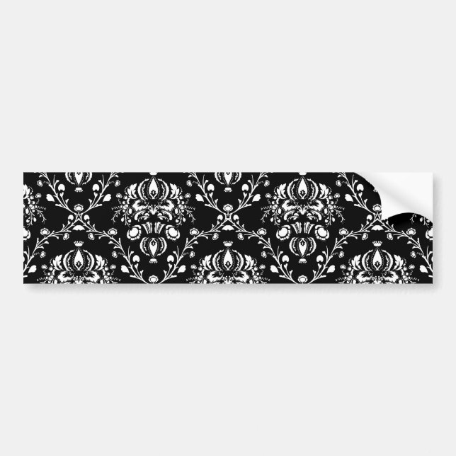 Autocollant De Voiture Damas noir et blanc (Devant)