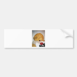 AUTOCOLLANT DE VOITURE DAME AVEC ROSE ROUGE