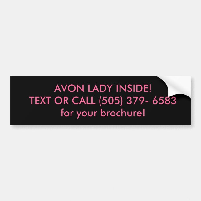 Autocollant De Voiture DAME INSIDE D'AVON ! Xxx-xxxx des TEXTES OU (Devant)