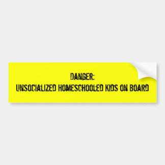 Autocollant De Voiture Danger : Enfants d'Unsocialized Homeschooled à