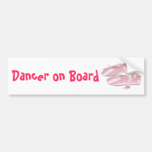 Autocollant De Voiture Danseur rose de pantoufles de chaussures de ballet