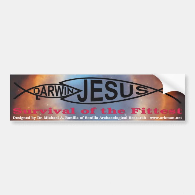 Autocollant De Voiture Darwin contre l'adhésif pour pare-chocs de Jésus (Devant)