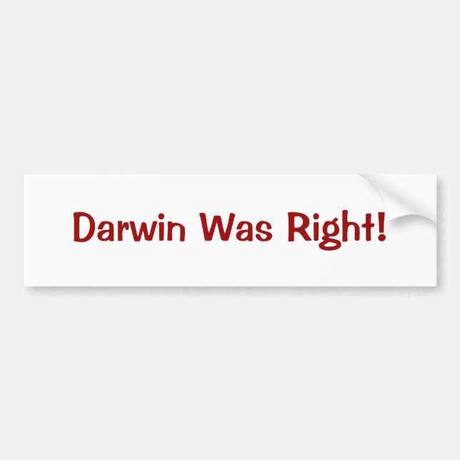 Autocollant De Voiture Darwin était exact ! (Devant)
