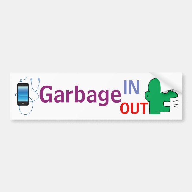 Autocollant De Voiture "De déchets DEDANS - de déchets autocollant" (Devant)