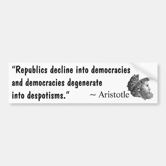 Autocollant De Voiture De la République au despotisme (Devant)