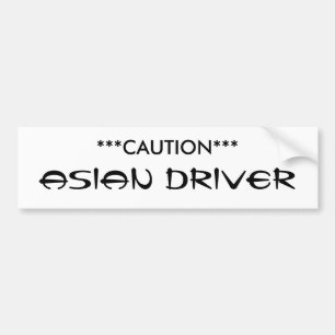 AUTOCOLLANT DE VOITURE *** DE PRÉCAUTION DE ***, CONDUCTEUR ASIATIQUE
