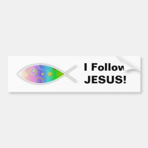 Autocollant De Voiture De rétros poissons chrétiens, je suis JÉSUS !