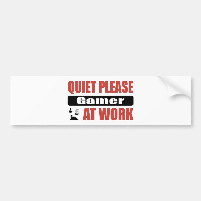 Autocollant De Voiture De tranquillité Gamer svp au travail (Devant)