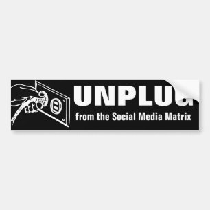 Autocollant De Voiture Débrancher De La Matrice Des Médias Sociaux