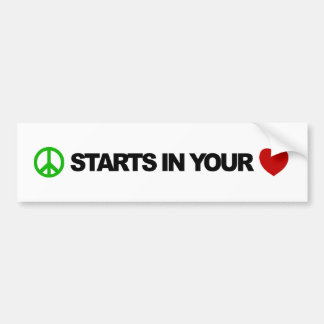 Autocollant De Voiture Débuts de paix à votre coeur