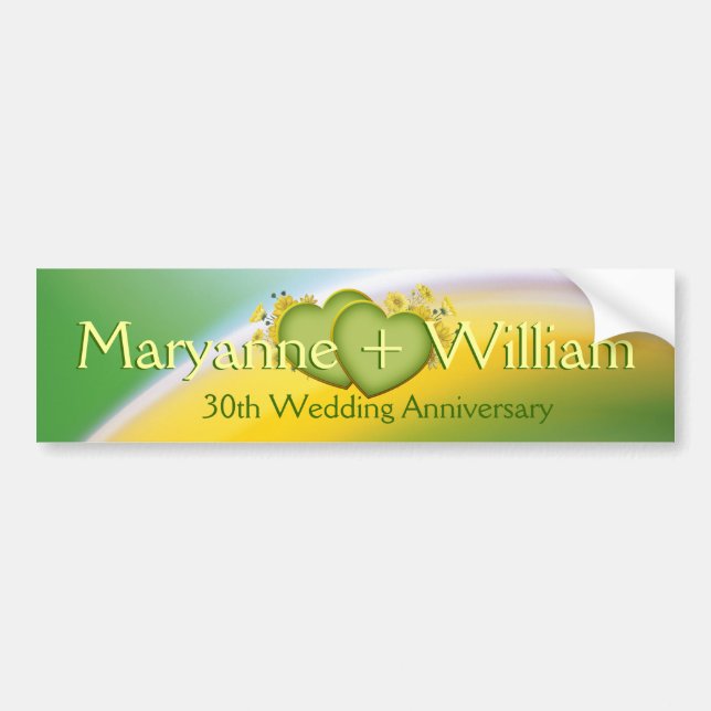 Autocollant De Voiture Décoration du 30e anniversaire du Mariage (Devant)