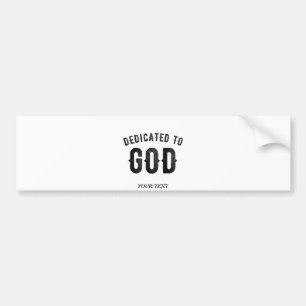 AUTOCOLLANT DE VOITURE DÉDIÉ À DIEU COOL PERSONNALISABLE NOIR TEXTE