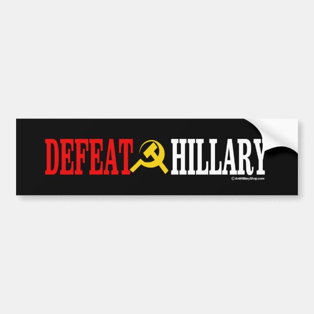Autocollant De Voiture Défaite Hillary - Anti-Hillary - blanc - .png (Devant)
