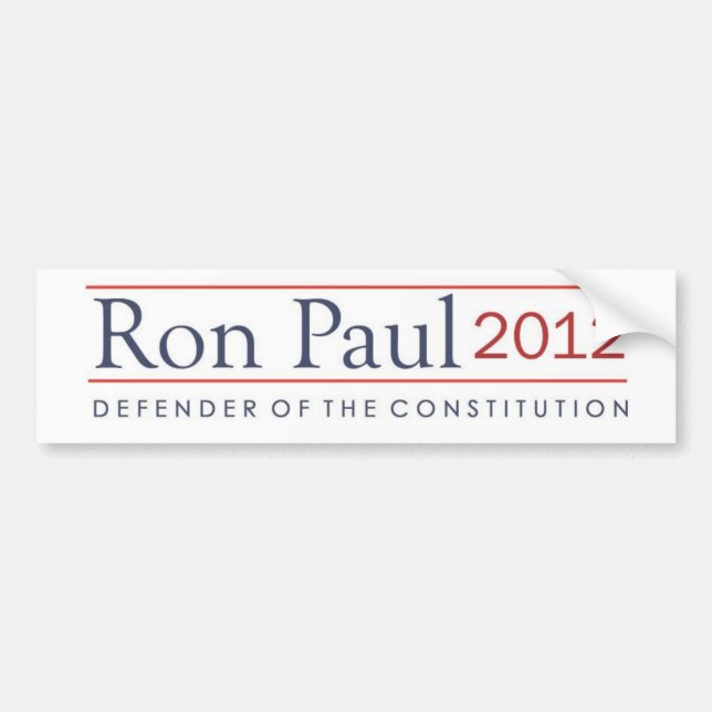 Autocollant De Voiture Défenseur de Ron Paul de la constitution 2012 (Devant)
