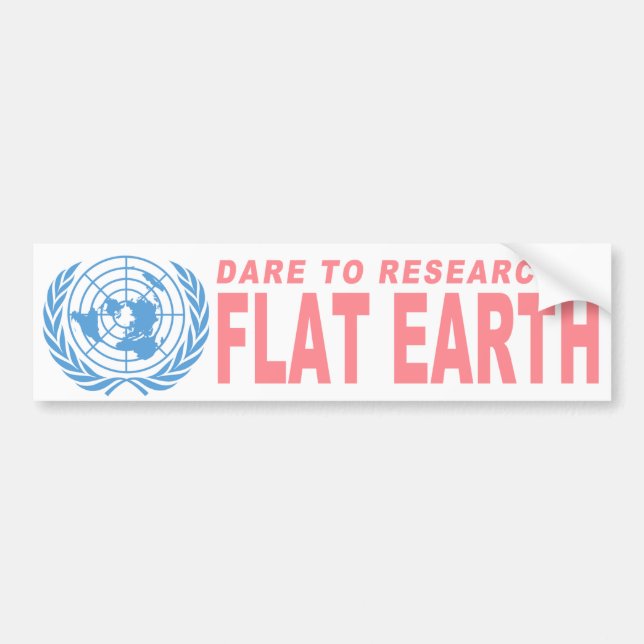 Autocollant De Voiture Défi pour rechercher la terre plate (Devant)