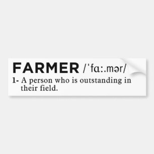 Autocollant De Voiture définition de l'agriculteur blanc
