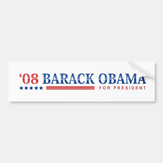 Autocollant De Voiture Démocrate Barack Obama 2008 (Devant)