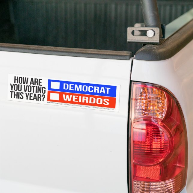 Autocollant De Voiture DÉMOCRATE contre WEIRDOS (Sur camion)