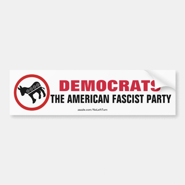 Autocollant De Voiture Démocrates Parti fasciste américain (Devant)