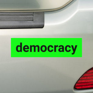 Autocollant De Voiture Démocratie typographie moderne noir néon vert cool