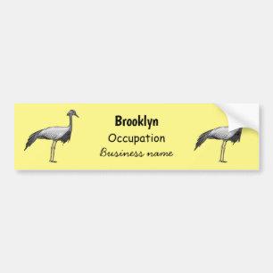 Autocollant De Voiture Demoiselle crane bird cartoon illustration
