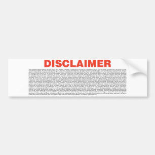 Autocollant De Voiture Déni de responsabilité