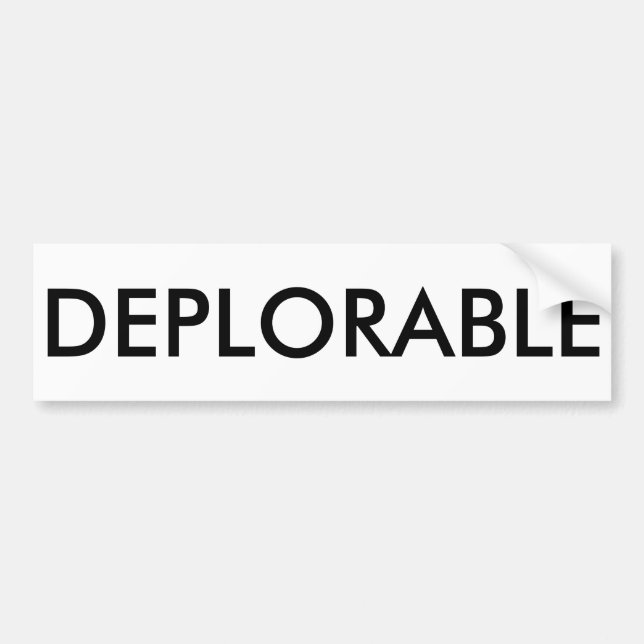 Autocollant De Voiture DÉPLORABLE (personnalisable) (Devant)